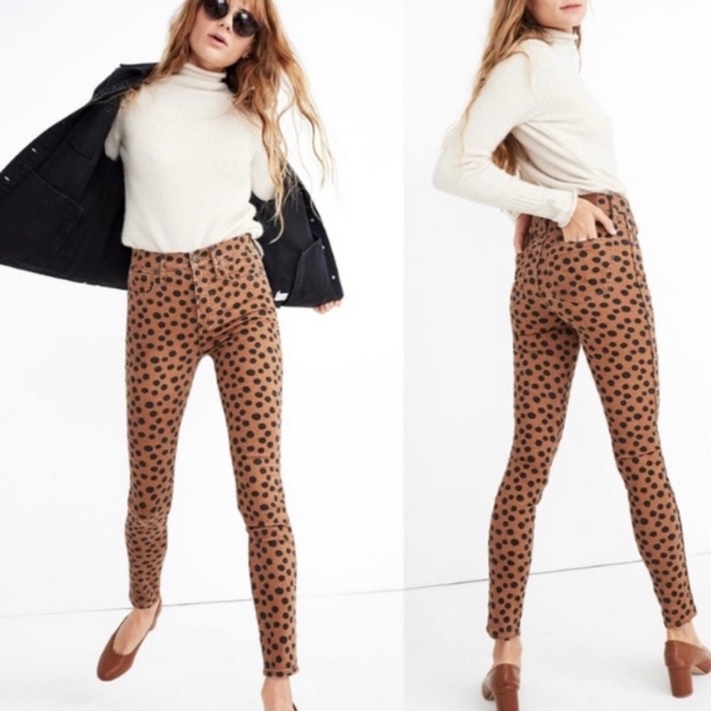 Madewell Polka Dot High-Rise Skinny Jeans NWT